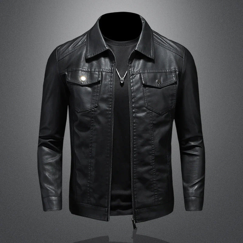 Men’S Vintage Leather Jacket – Durable Comfortable Stylish Classic Everyday Outerwear Fit